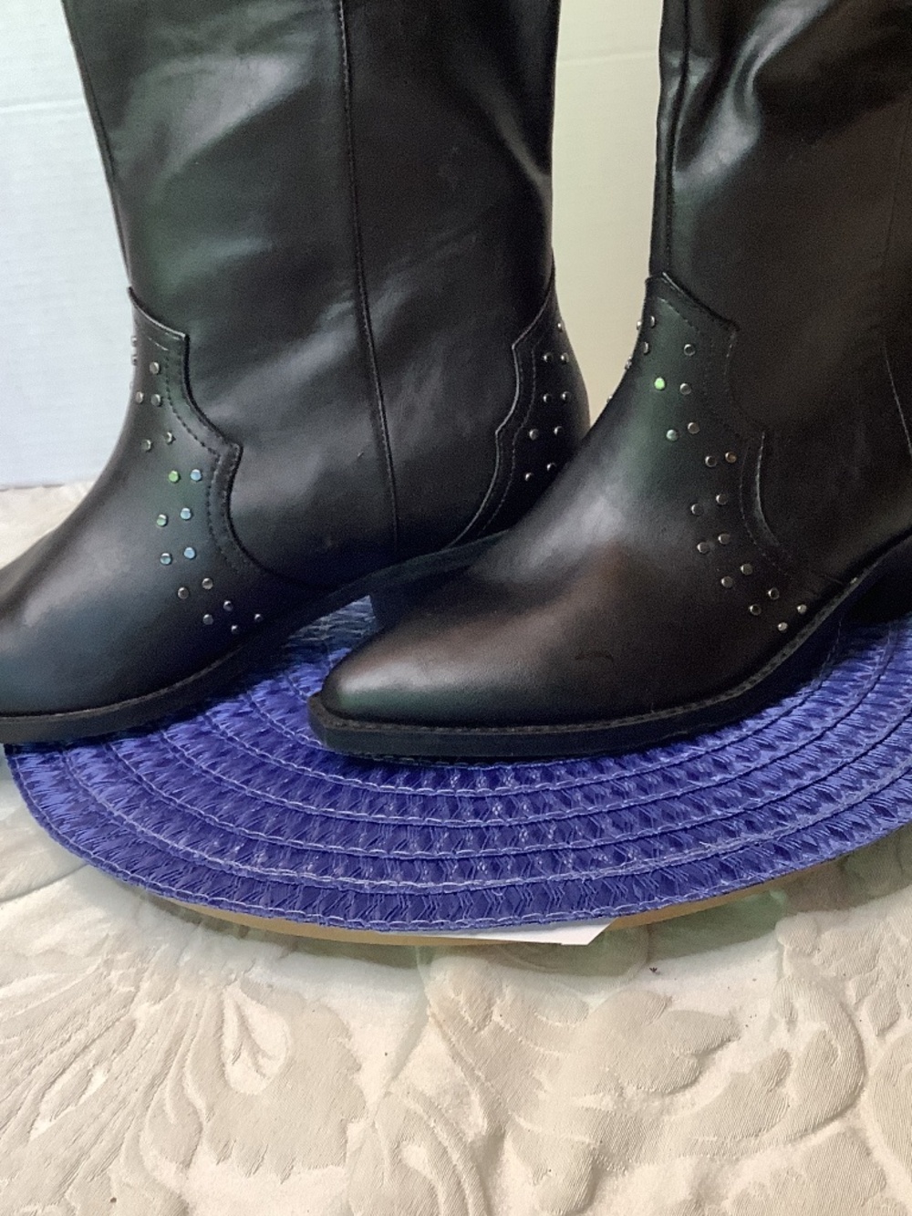 NWOT‎ Dolce Vita Black western cowboy boots stud - Picture 5 of 15